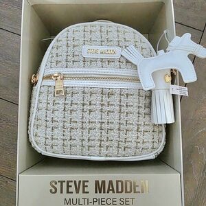 Steve Madden Cream and Gold Backpack Set